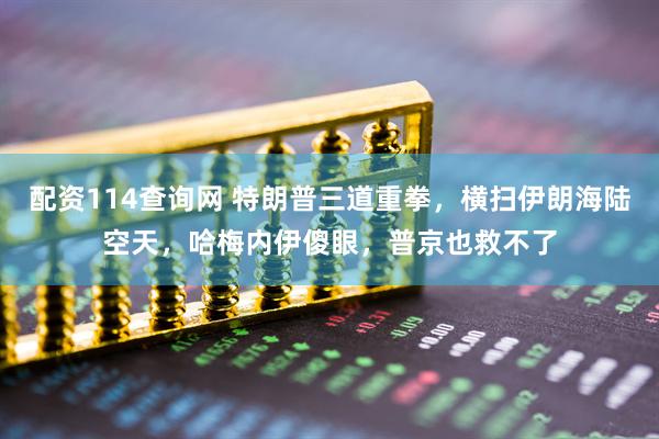 配资114查询网 特朗普三道重拳，横扫伊朗海陆空天，哈梅内伊傻眼，普京也救不了